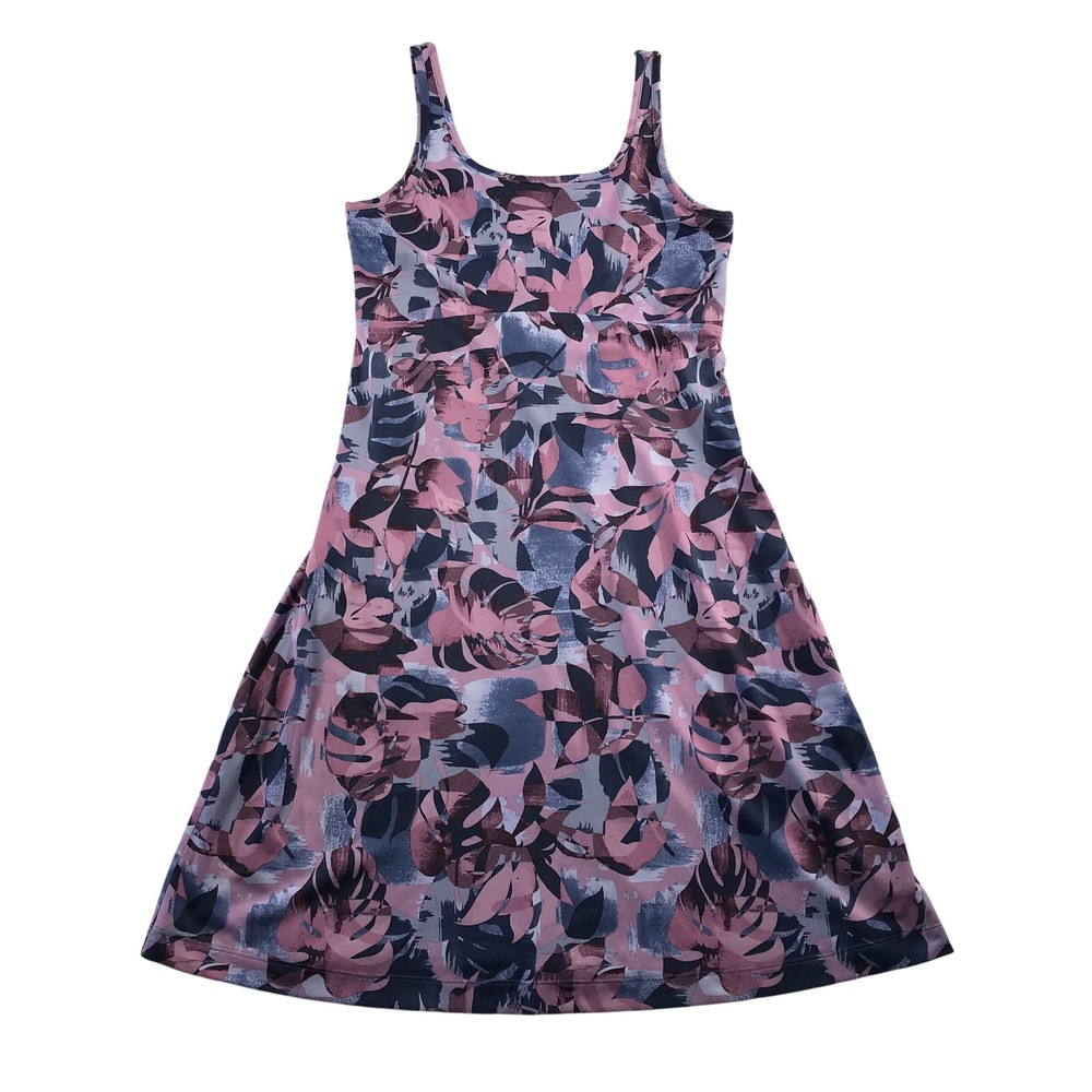 Columbia Womens Freezer III Dress Pink Purple Tropical Monstera Leaf FL5039 S